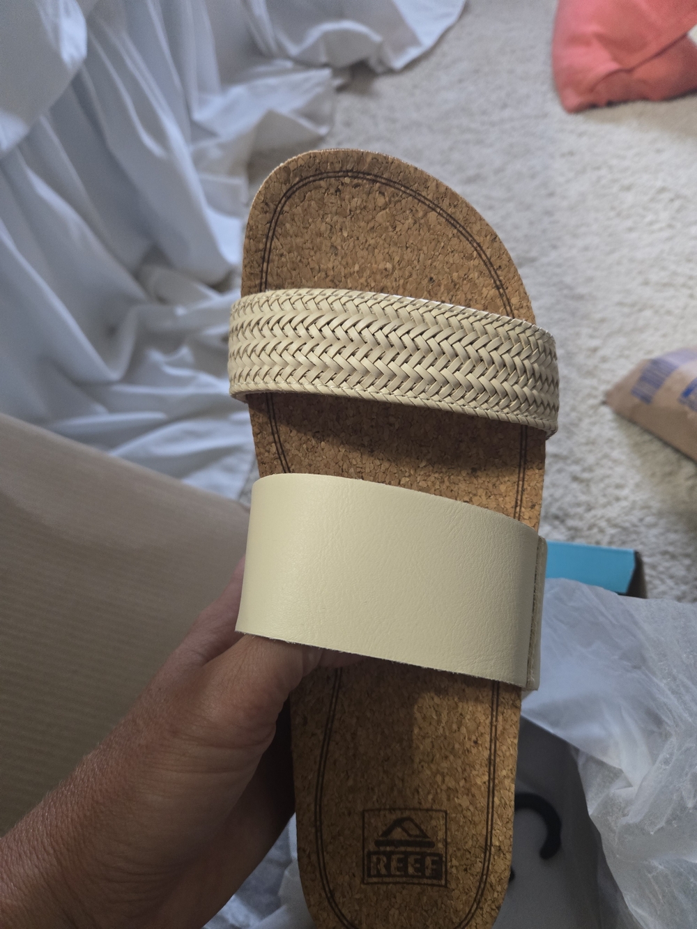 Reef Two-Strap Slide Sandal in Cream
